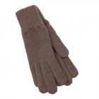 Gants tricot�s en laine m�rinos extra-fine pour femmes brun fonc�