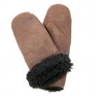 Moufles en peau d'agneau pour femmes brun fonc�
