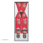 Bretelles de qualit� sup�rieure avec clips de haute qualit� et motif edelweiss rouge