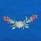 Tablier bleu avec motif "1 edelweiss/10 petites fleurs rouges&quot ; bleu