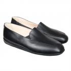 Pantoufle ferm�e en cuir pour homme, fabriqu�e � la main, de qualit� italienne sup�rieure noir