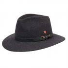 MAYSER | Chapeau en feutre � large bord et bordure en cuir anthracite