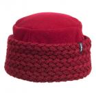 McBeanie | Bonnet pour femme avec bord tricot� et motif torsad� bordeaux