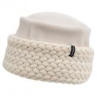 McBeanie | Bonnet pour femme avec bord tricot� et motif torsad� blanc laine