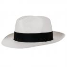 Chapeau de paille avec un ruban noir sign� HUTTER blanc