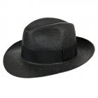 Chapeau de paille avec un ruban noir sign� HUTTER noir