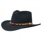 Chapeaux pour hommes Chapeau de cowboy Western Texas by Hutter Chapeaux en feutre de laine avec garn noir