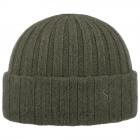 STETSON | Bonnet tricot� 100 % cachemire avec revers vert mousse