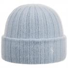 STETSON | Bonnet tricot� 100 % cachemire avec revers bleu clair