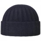 STETSON | Bonnet tricot� 100 % cachemire avec revers bleu