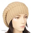 Casquette Rasta pour femmes et hommes avec large bord en tricot beige