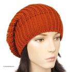 Casquette Rasta pour femmes et hommes avec large bord en tricot rouge-brun