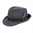 STETSON | Chapeau Trilby en feutre avec petit bord et bordure en ruban gris