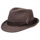 STETSON | Chapeau Trilby en feutre avec petit bord et bordure en ruban marron
