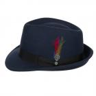 STETSON | Chapeau Trilby en feutre avec petit bord et bordure en ruban bleu