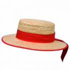 Chapeau de paille gondolier rouge
