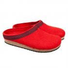 STEGMANN | Chaussons en laine feutr�e avec semelle en li�ge et latex rouge