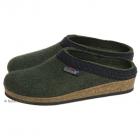 STEGMANN | Chaussons en laine feutr�e avec semelle en li�ge et latex vert