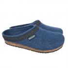 STEGMANN | Chaussons en laine feutr�e avec semelle en li�ge et latex jeans