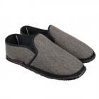GIESSWEIN | Chaussons Berlin en pur coton avec semelles en caoutchouc antid�rapantes anthracite