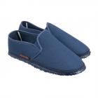 GIESSWEIN | Chaussons Berlin en pur coton avec semelles en caoutchouc antid�rapantes bleu fonc�