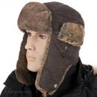 Casquette aviateur Saratoga Cord Lapeer by Stetson avec doublure en coton et garniture en fourrure s marron