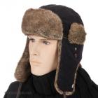 Casquette aviateur Saratoga Cord Lapeer by Stetson avec doublure en coton et garniture en fourrure s noir