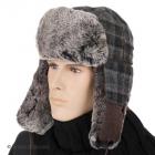 STETSON | Casquette bomber mod�le Stevens Woolrich Lapeer avec la fourrure de lapin la plus douce et gris