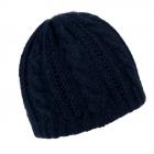 FASHION | Bonnet tricot� en angora pour femme bleu fonc�
