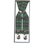 Bretelles avec top clips dans un motif � carreaux vert