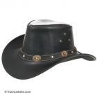 Chapeau en cuir Chapeau de cow-boy western by Scippis avec large bord recourb� noir