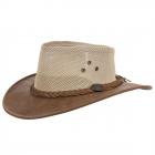 Chapeau en cuir pour homme Chapeau western by Scippis avec filet et bord large nature