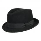 Chapeau en feutre de laine pour femmes et hommes Trilby by Hutter avec bord �troit et garniture de r noir