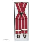 Bretelles avec motif � rayures disponibles en 2 longueurs bordeaux