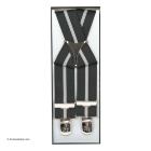 Bretelles avec motif � rayures disponibles en 2 longueurs noir
