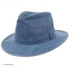 HUTTER | Chapeau en lin Traveller pour hommes bleu