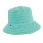 Chapeau � bordure enroulable Cloche pour femme vert
