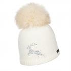 NORTON | Bonnet femme en tricot avec motif cerf en strass blanc laine