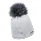 NORTON | Bonnet femme en tricot avec motif cerf en strass gris clair