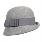 HUTTER | Cloche femme ann�es 30 avec garniture de ruban gris