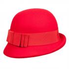 HUTTER | Cloche femme ann�es 30 avec garniture de ruban rouge