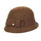 HUTTER | Cloche femme ann�es 30 avec garniture de ruban marron