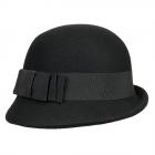 HUTTER | Cloche femme ann�es 30 avec garniture de ruban noir