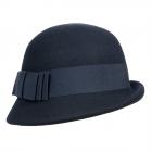 HUTTER | Cloche femme ann�es 30 avec garniture de ruban bleu