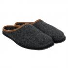 STEGMANN | Chaussons en pure laine avec semelles antid�rapantes anthracite