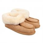 Pantoufle haute en peau d'agneau avec semelle robuste antid�rapante Lena Shepherd camel