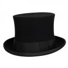 HUTTER | chapeau haut de forme de qualit� exclusive en feutre de poils tr�s fins noir