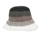 Chapeau en papier au crochet a�r� pour femme noir