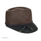 Chapeau femme Trixi en paille naturelle avec petite visi�re de Hutter marron