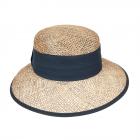 SEEBEGER | Chapeau de paille femme � larges bords en jonc de mer bleu